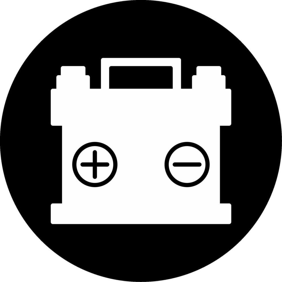 Battery Power Source Glyph Circle Inverted vector
