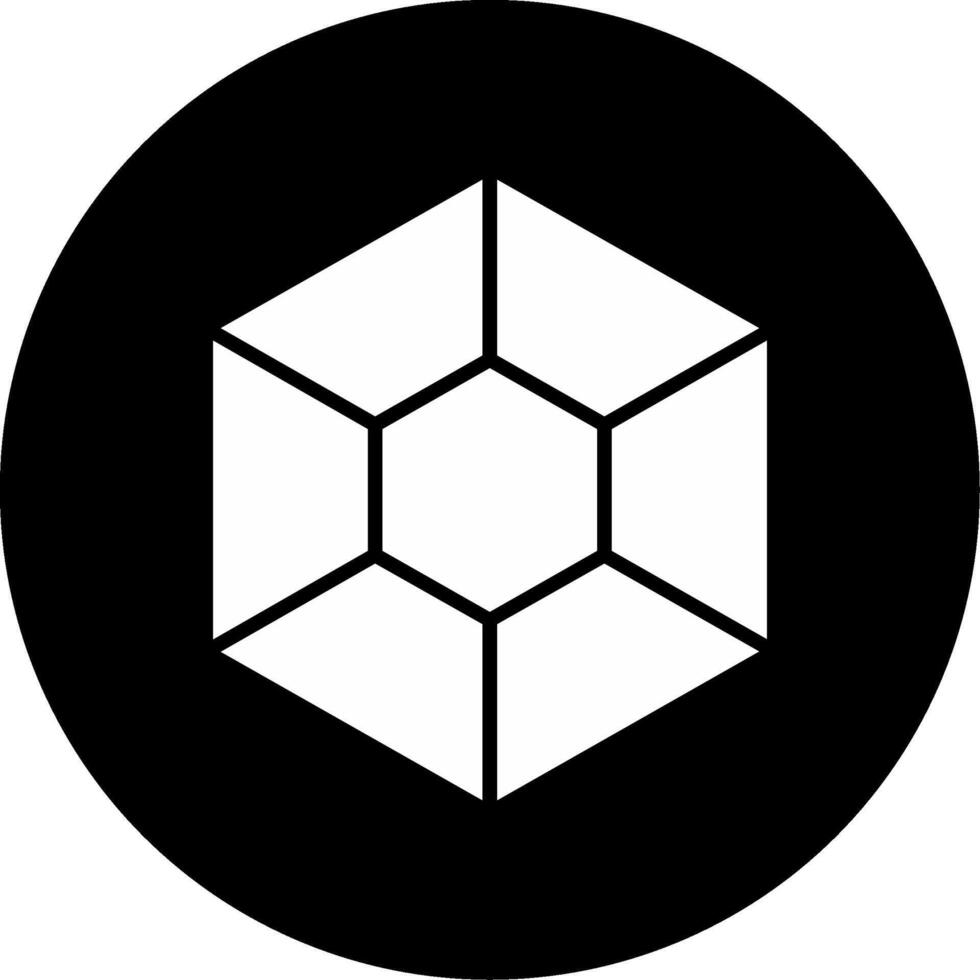 Hexagon Geometric Shape Glyph Circle Inverted vector
