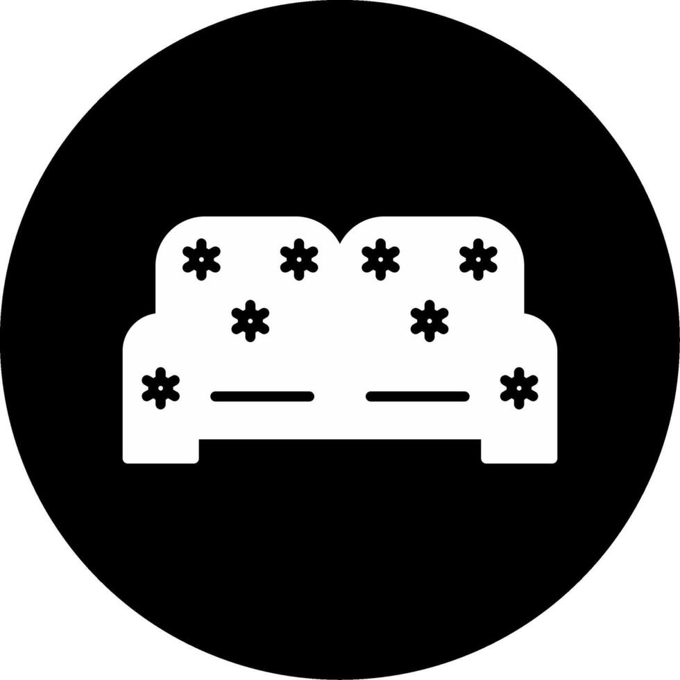 Comfortable Sofa Design Glyph Circle Inverted vector