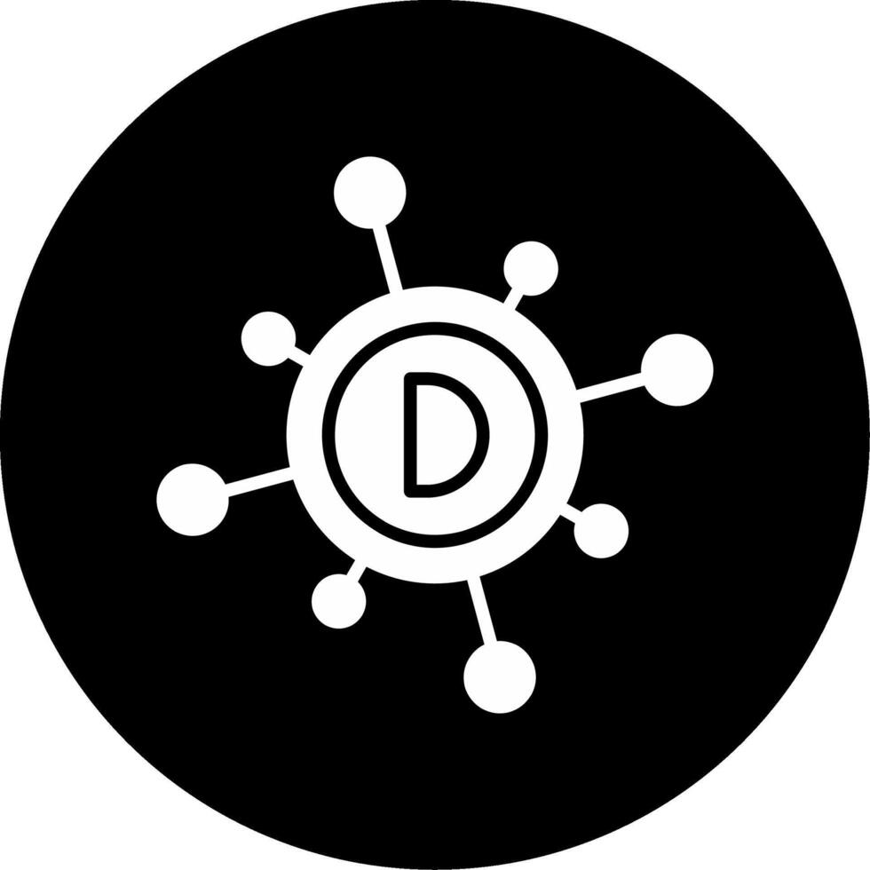 Vitamin D Supplement Glyph Circle Inverted vector
