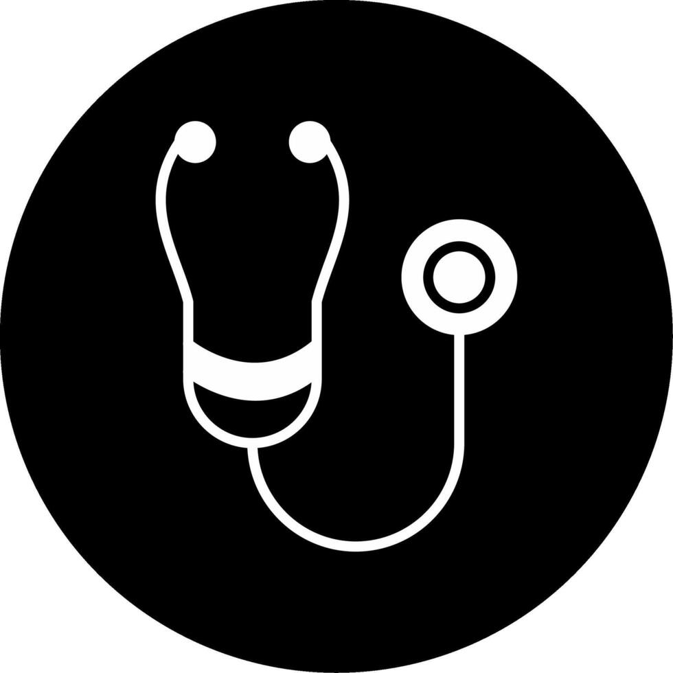 Stethoscope Medical Tool Glyph Circle Inverted vector
