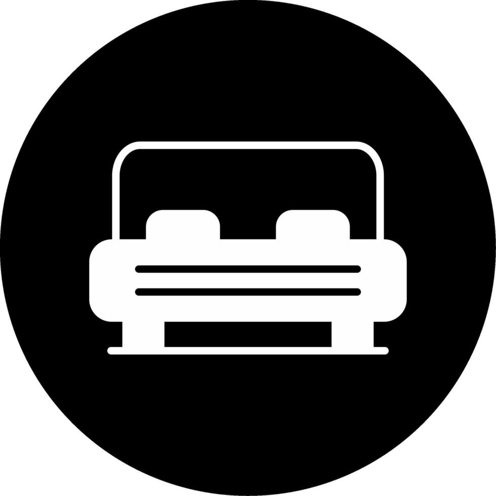 Double Bed Sleeping Furniture Glyph Circle Inverted vector