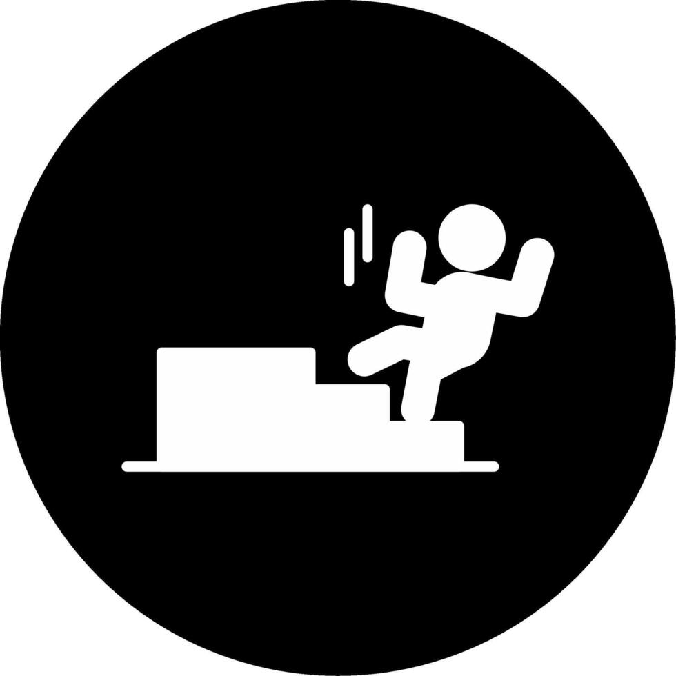 Fall From Stairs Staircase Fall Risk Glyph Circle Inverted vector