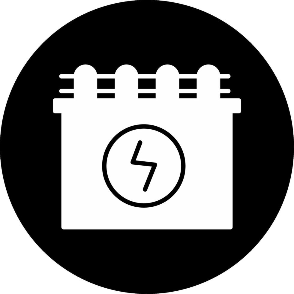 Electricity Power Plant Glyph Circle Inverted vector