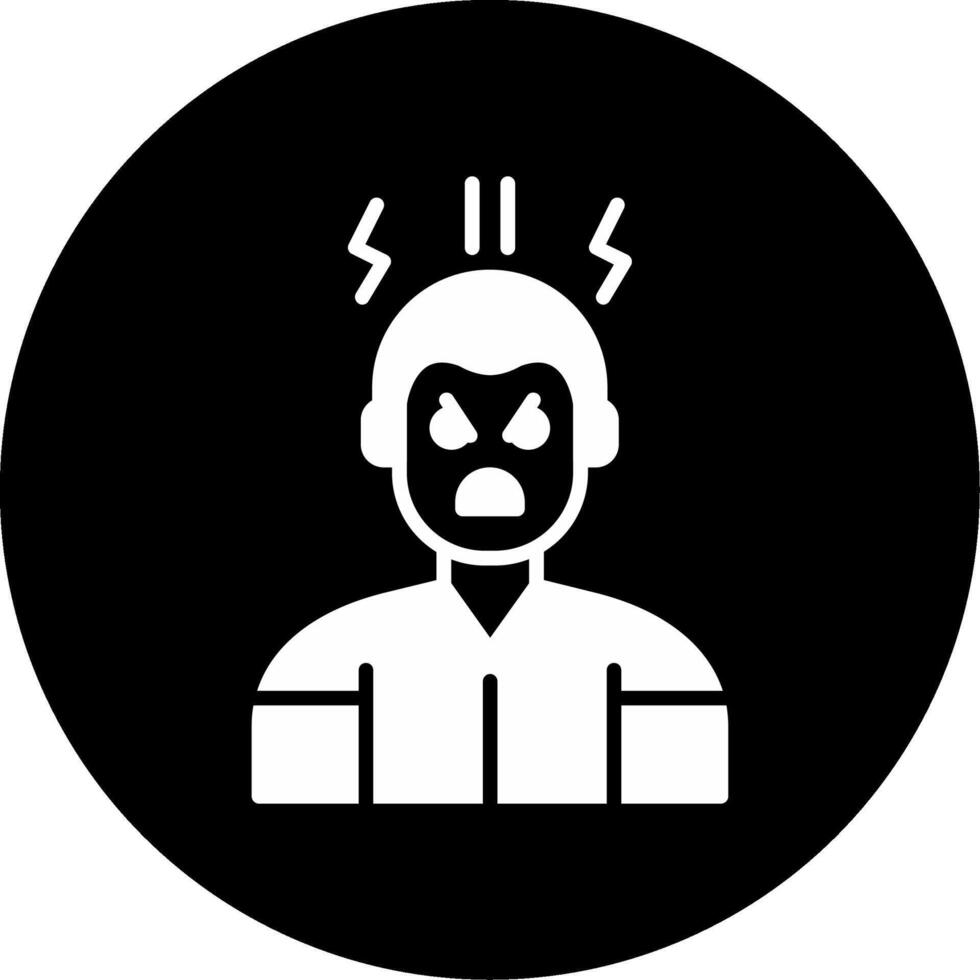 Angry Emotional Response Glyph Circle Inverted vector