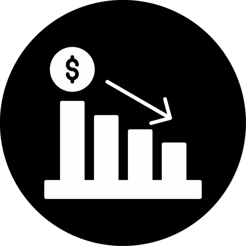 Financial Loss Report Glyph Circle Inverted vector