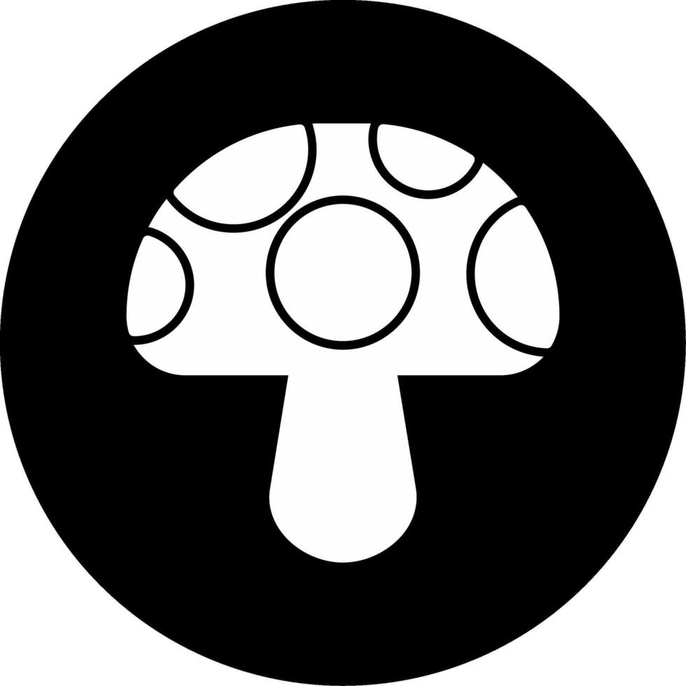 Mushroom Fungal Growth Glyph Circle Inverted vector