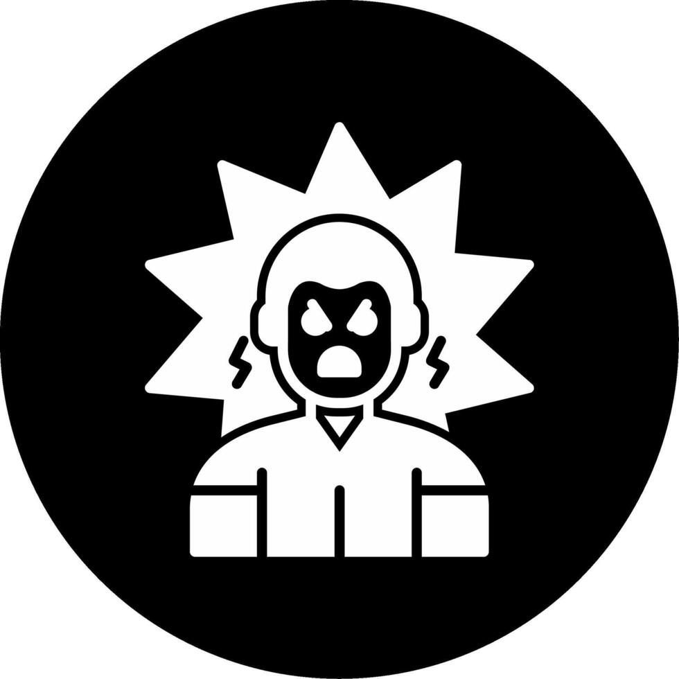 Anger Management Issue Glyph Circle Inverted vector