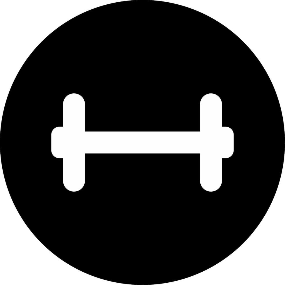 Barbell Lifting Equipment Glyph Circle Inverted vector