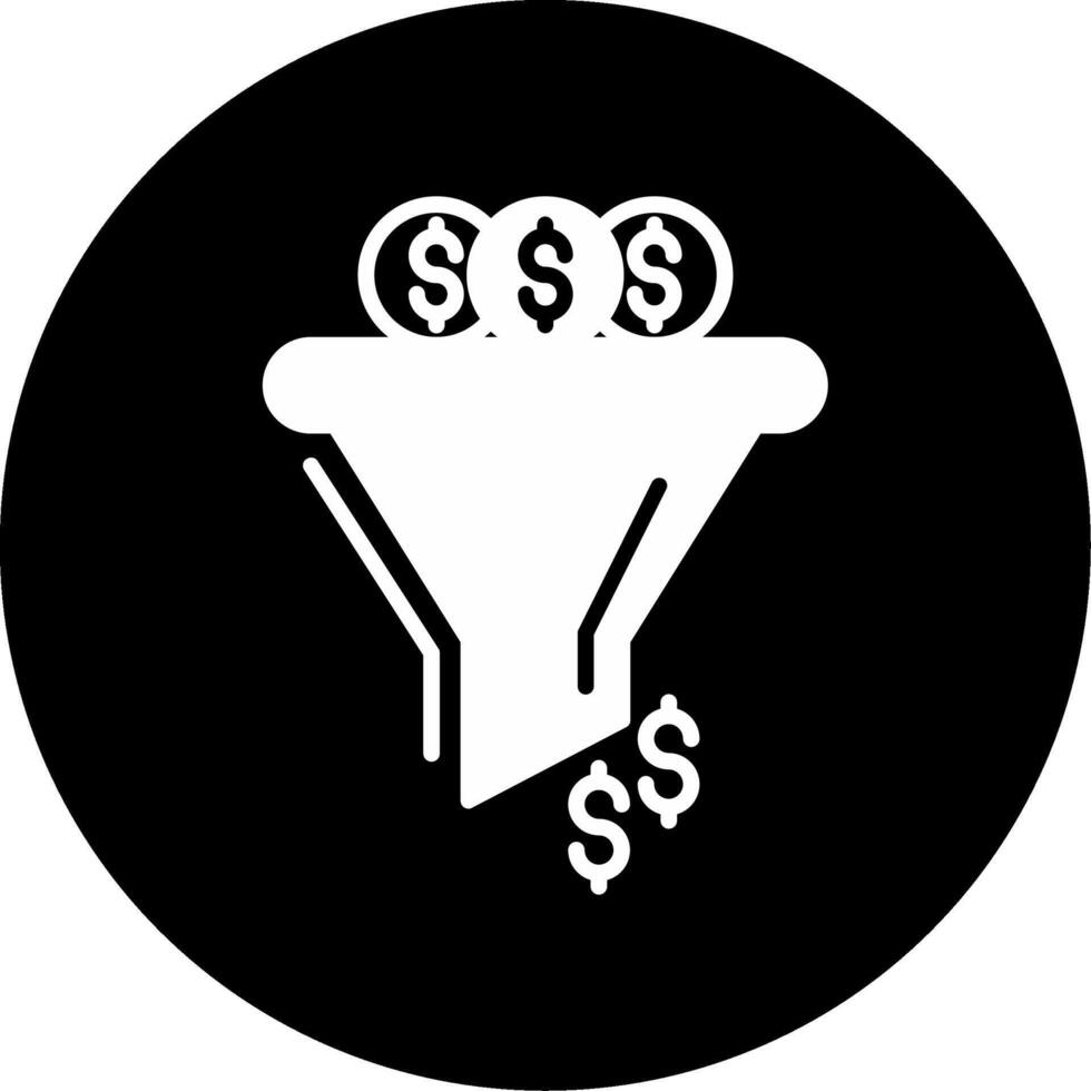 Financial Strategy Plan Glyph Circle Inverted vector