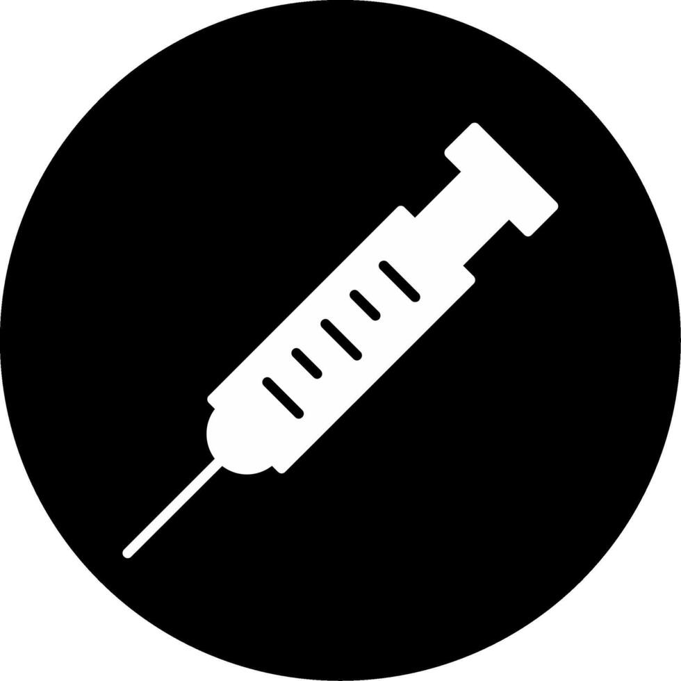 Syringe Injection Tool Glyph Circle Inverted vector