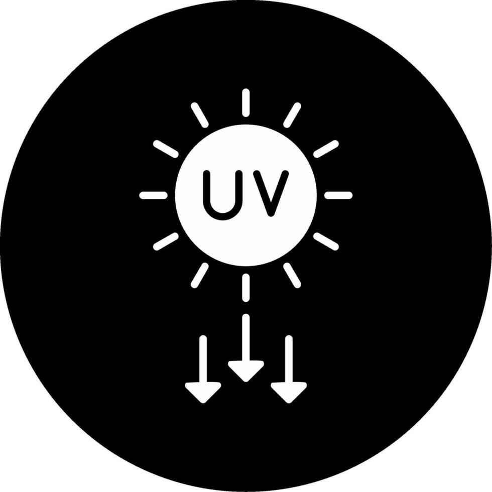 UV Ultraviolet Radiation Glyph Circle Inverted vector