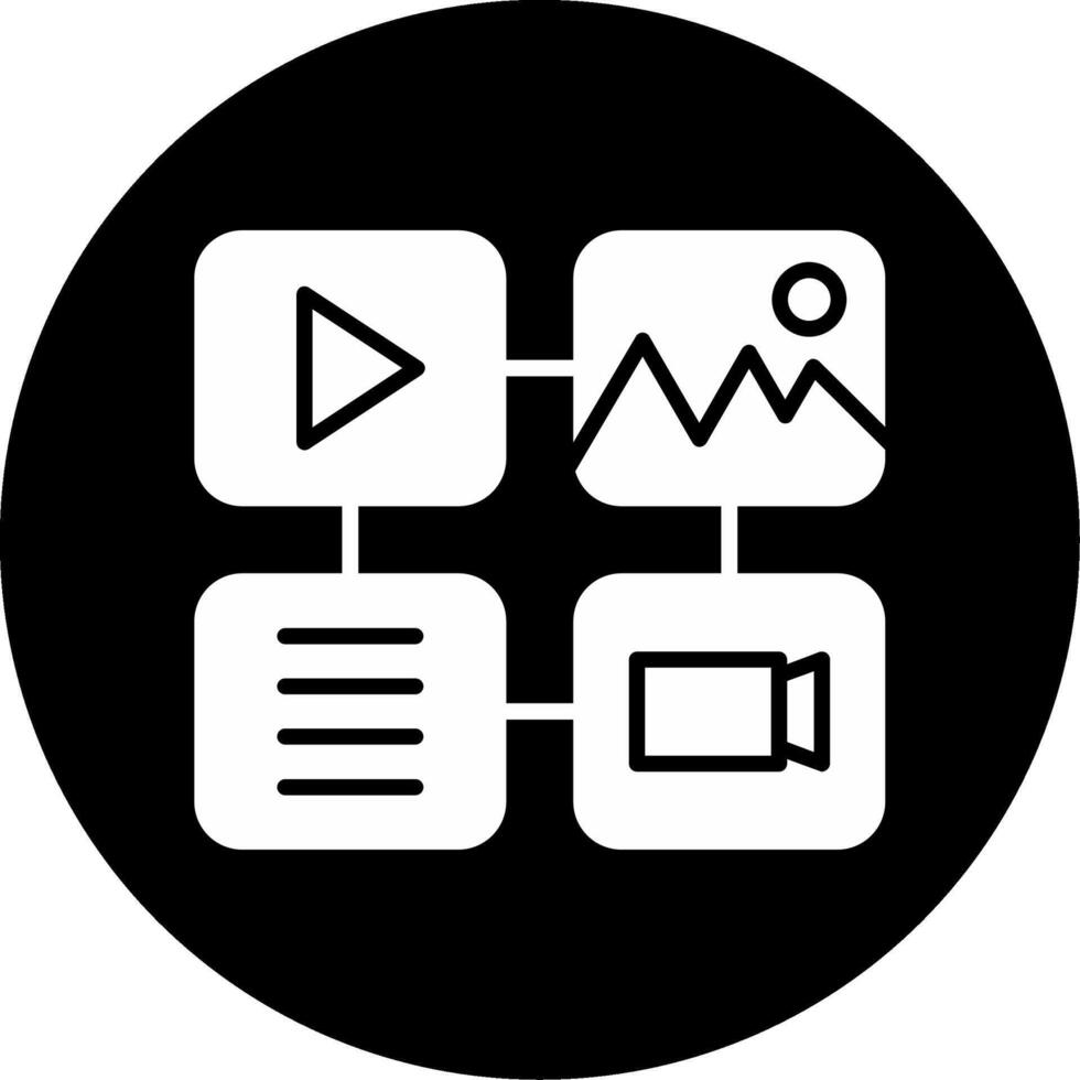 Digital Asset Creation Glyph Circle Inverted vector