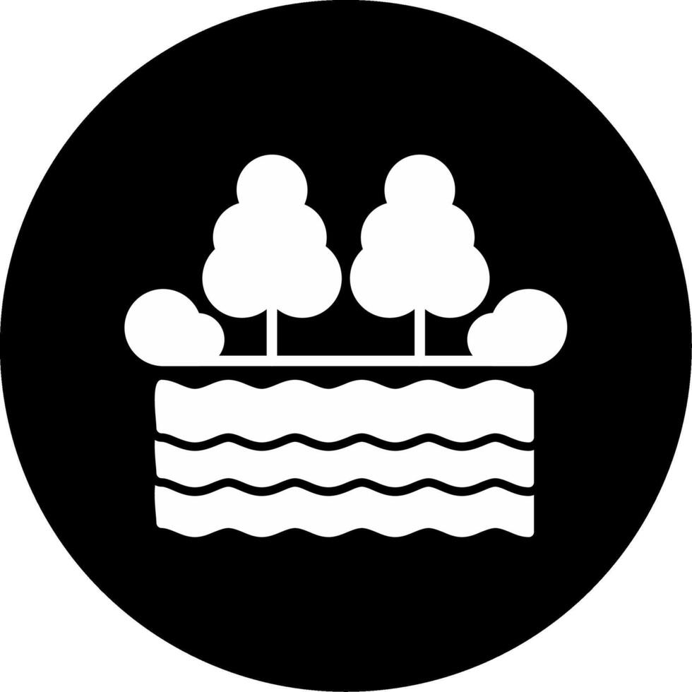 Lake Freshwater Body Glyph Circle Inverted vector
