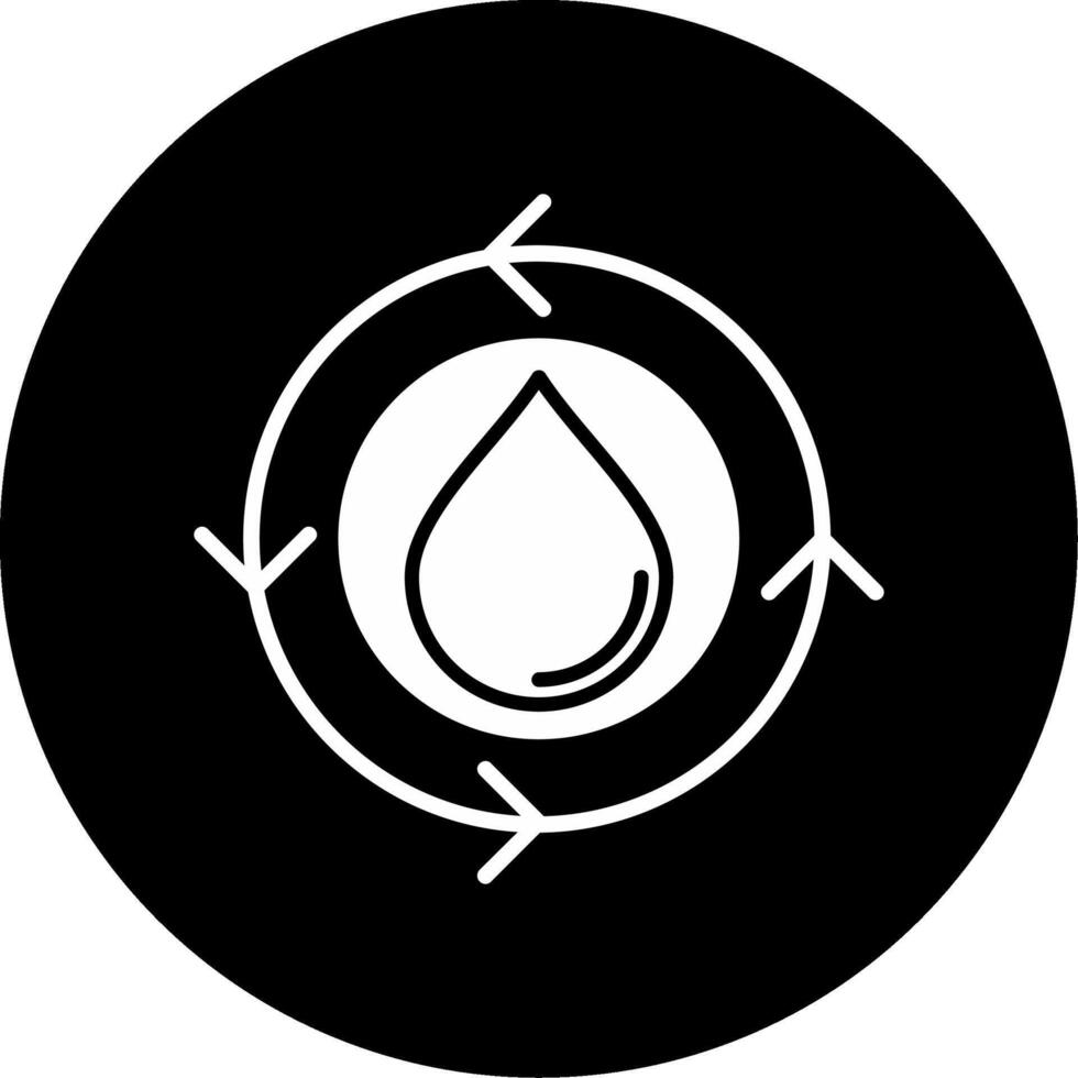 Hydro Power Water-based Energy Glyph Circle Inverted vector