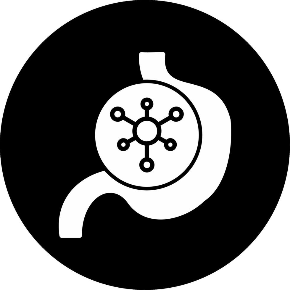 Stomach Glyph Circle Inverted vector