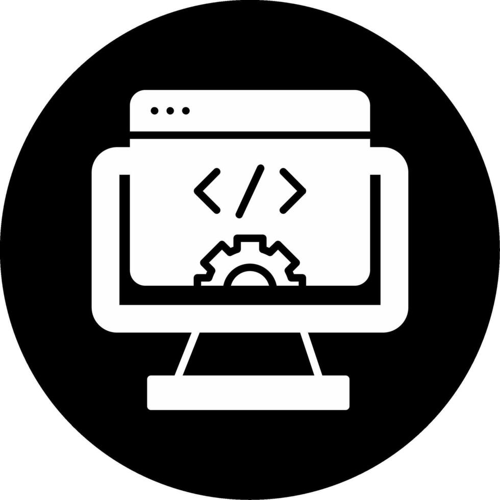 software desarrollo herramientas glifo circulo invertido vector