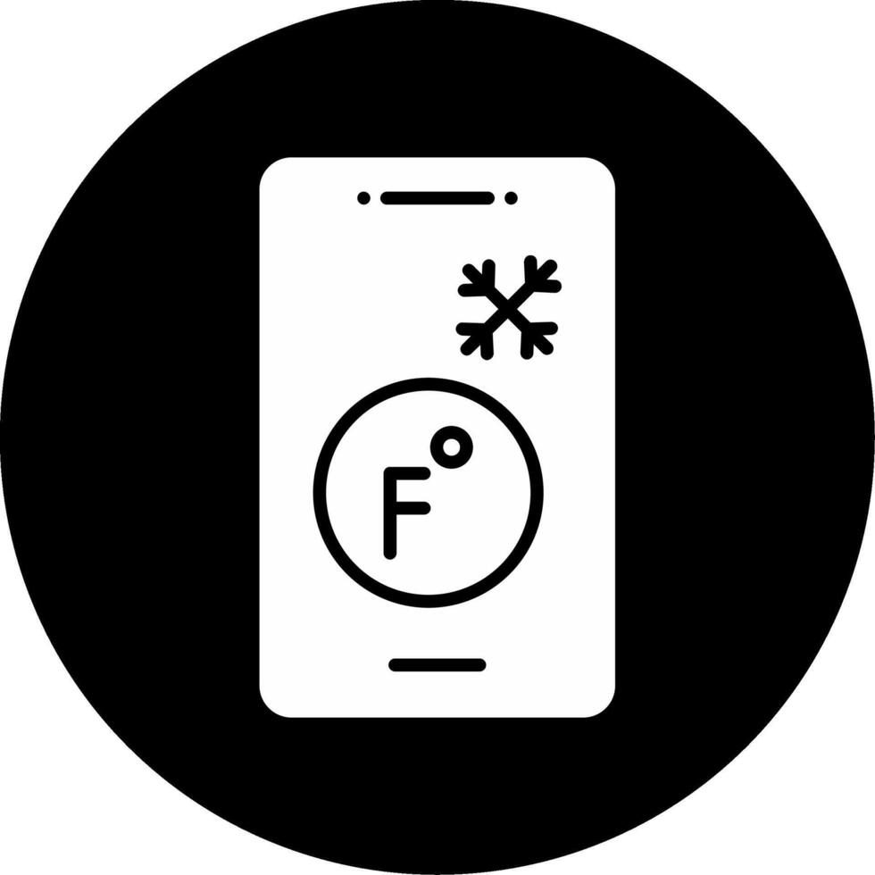 Ambient Temperature Sensor Glyph Circle Inverted vector