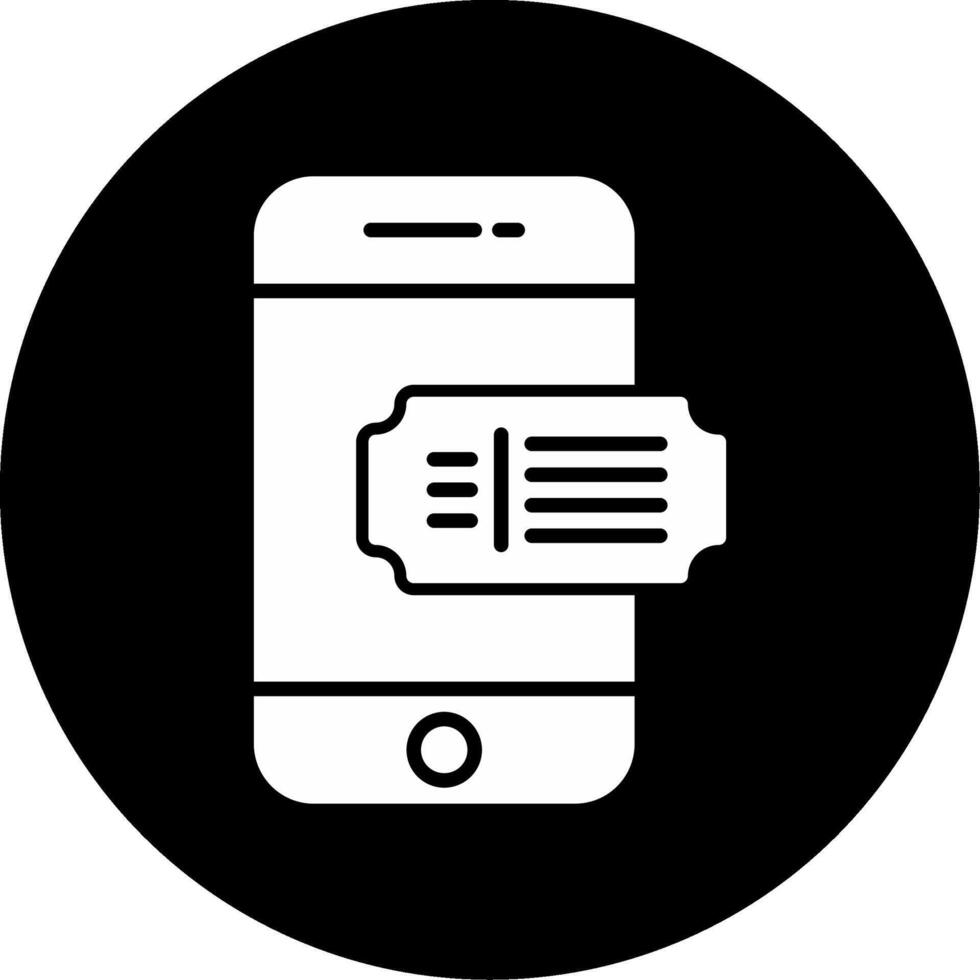 Electronic Ticket Digital Pass Glyph Circle Inverted vector