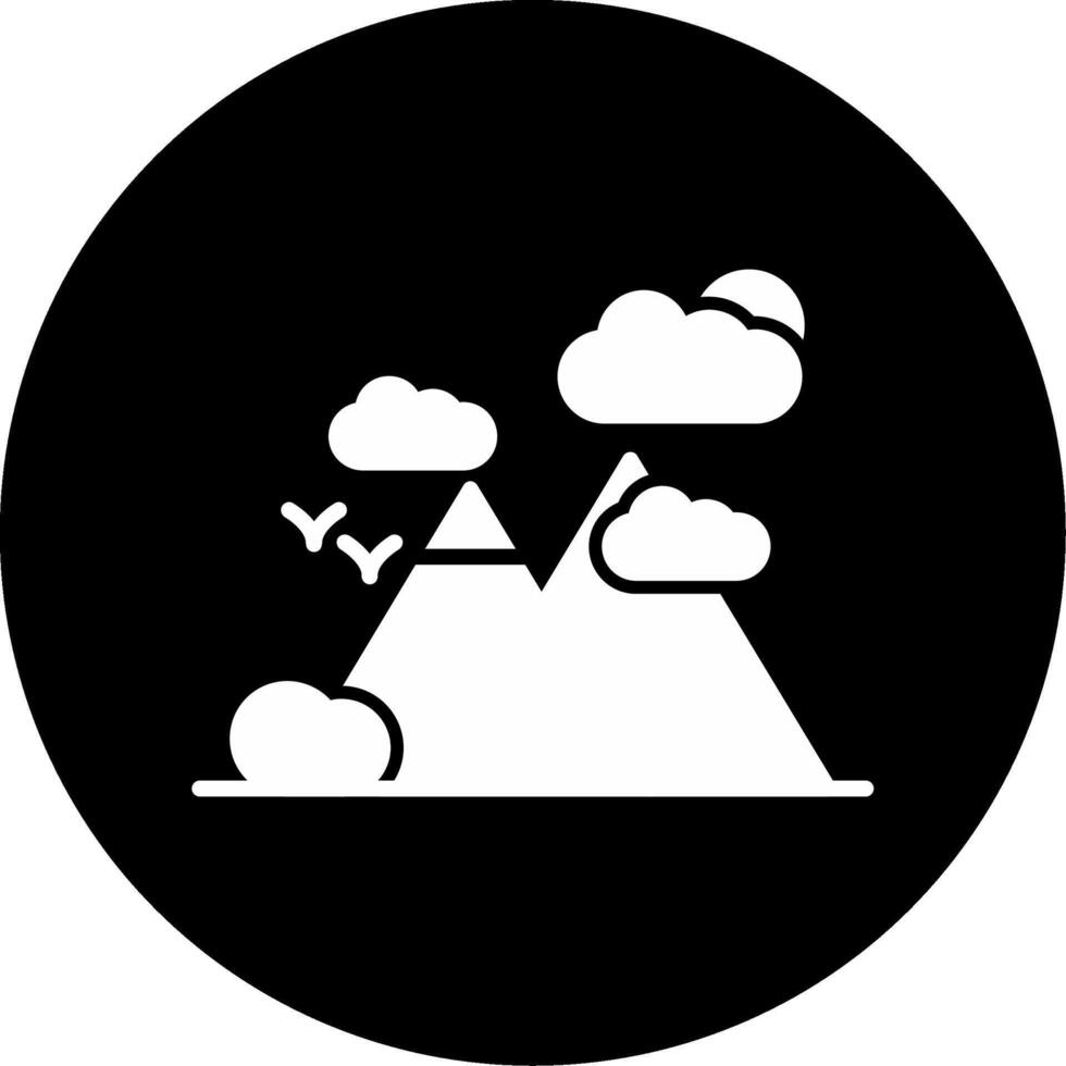 Mountains Mountain Range Glyph Circle Inverted vector