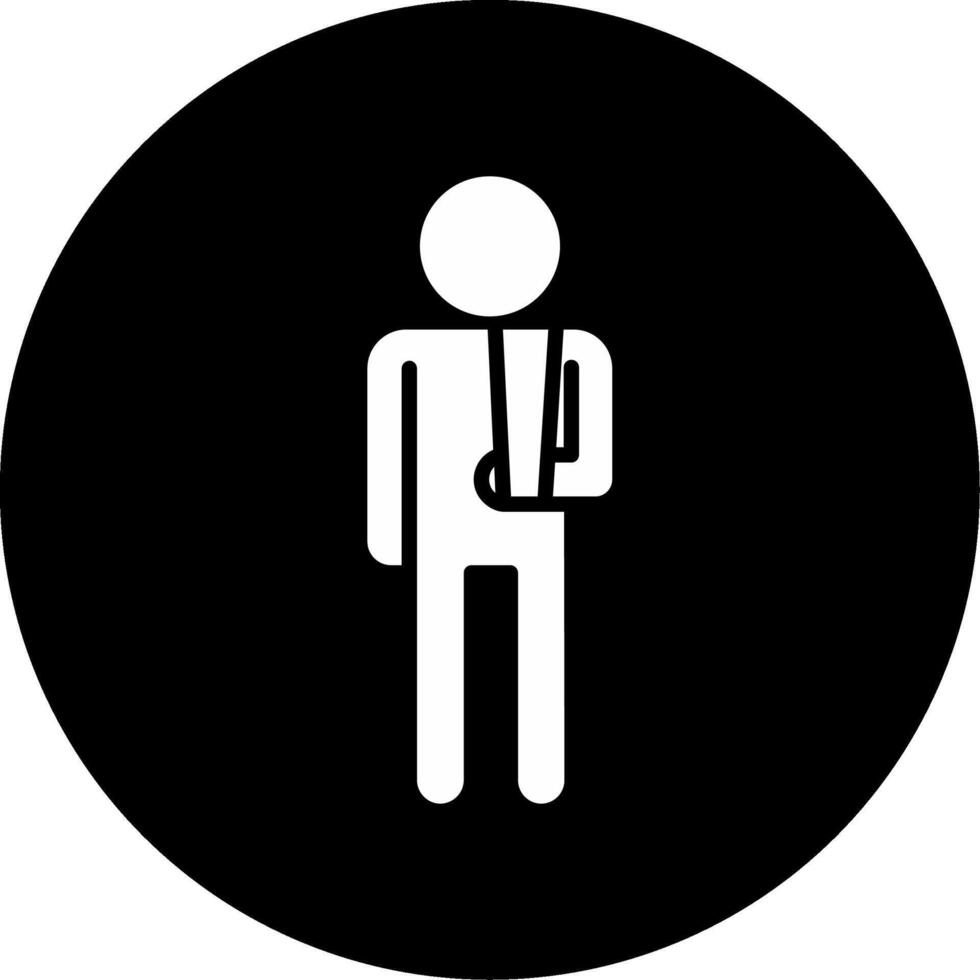 Work Injury Workplace Accident Glyph Circle Inverted vector