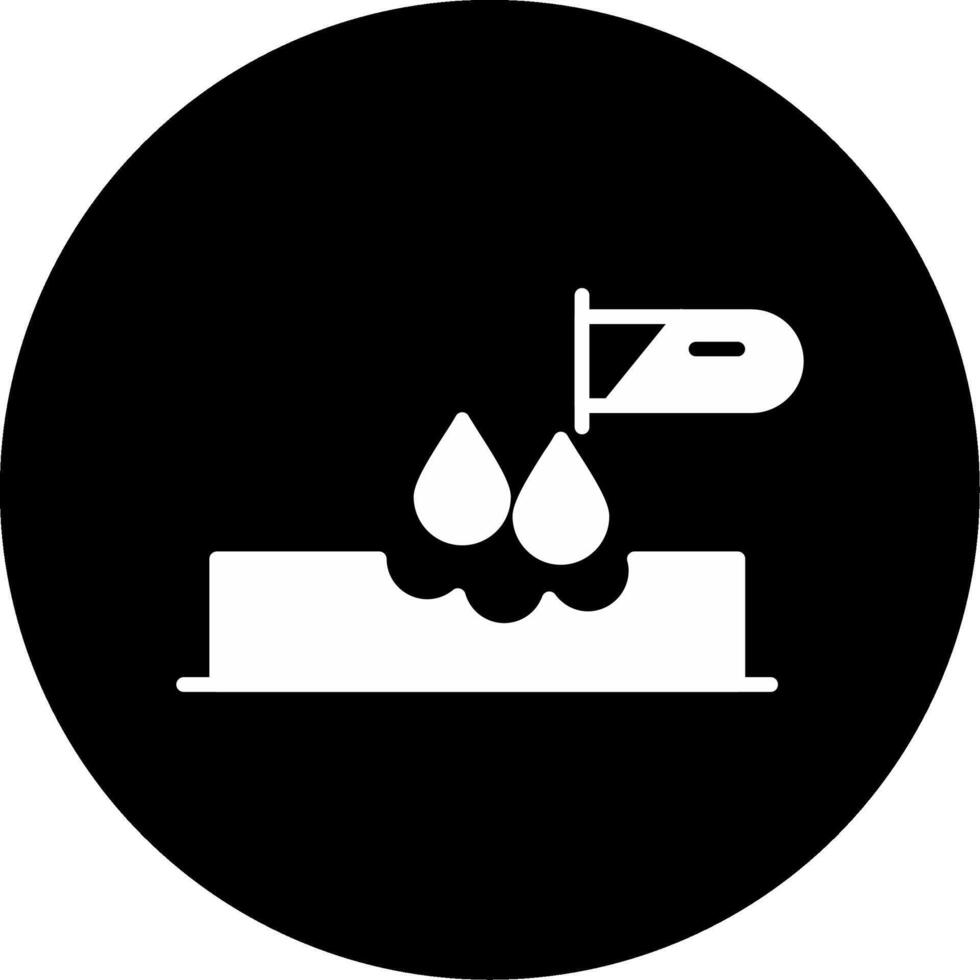 Corrosive Dangerous Chemical Hazard Glyph Circle Inverted vector