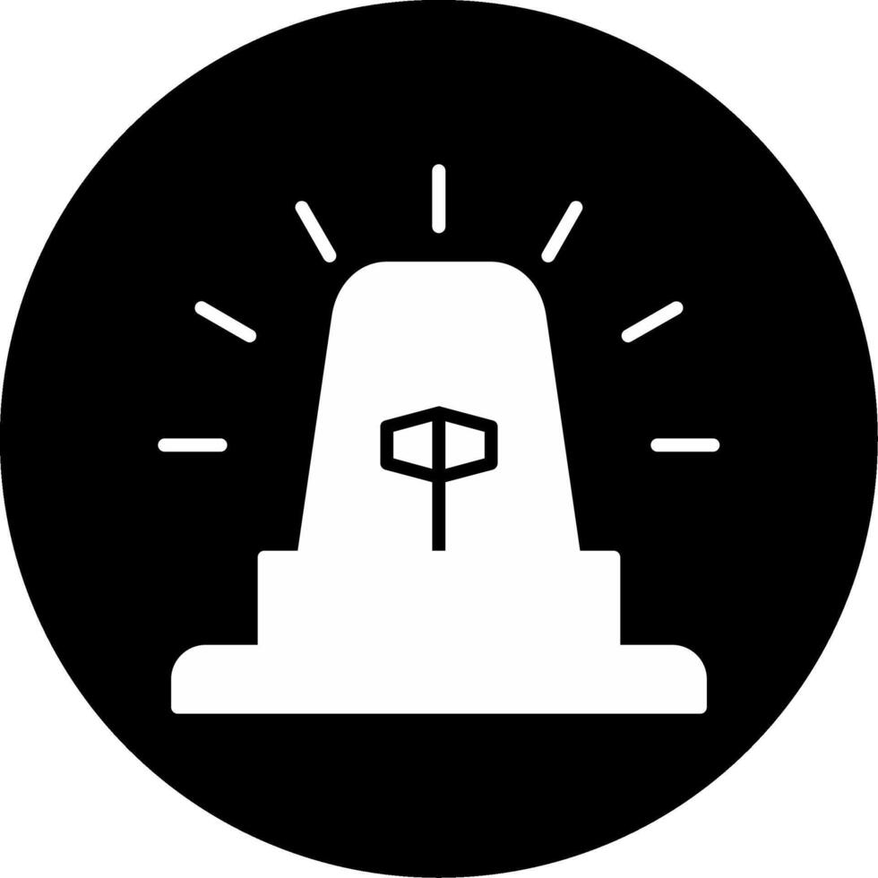 Flasher Warning Light Glyph Circle Inverted vector