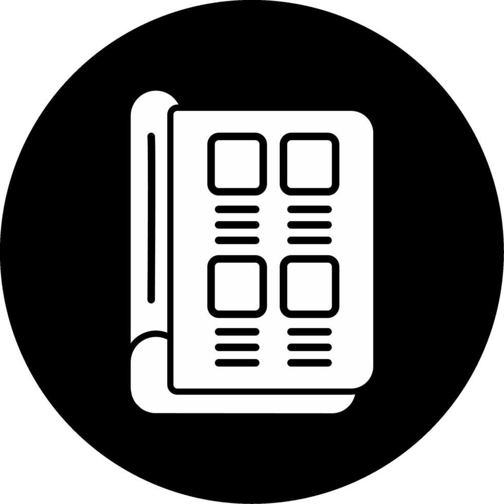 Digital Catalog Management Glyph Circle Inverted vector