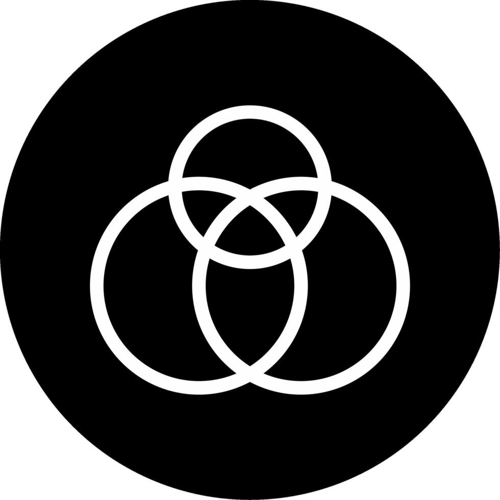 Venn Diagram Set Comparison Glyph Circle Inverted vector