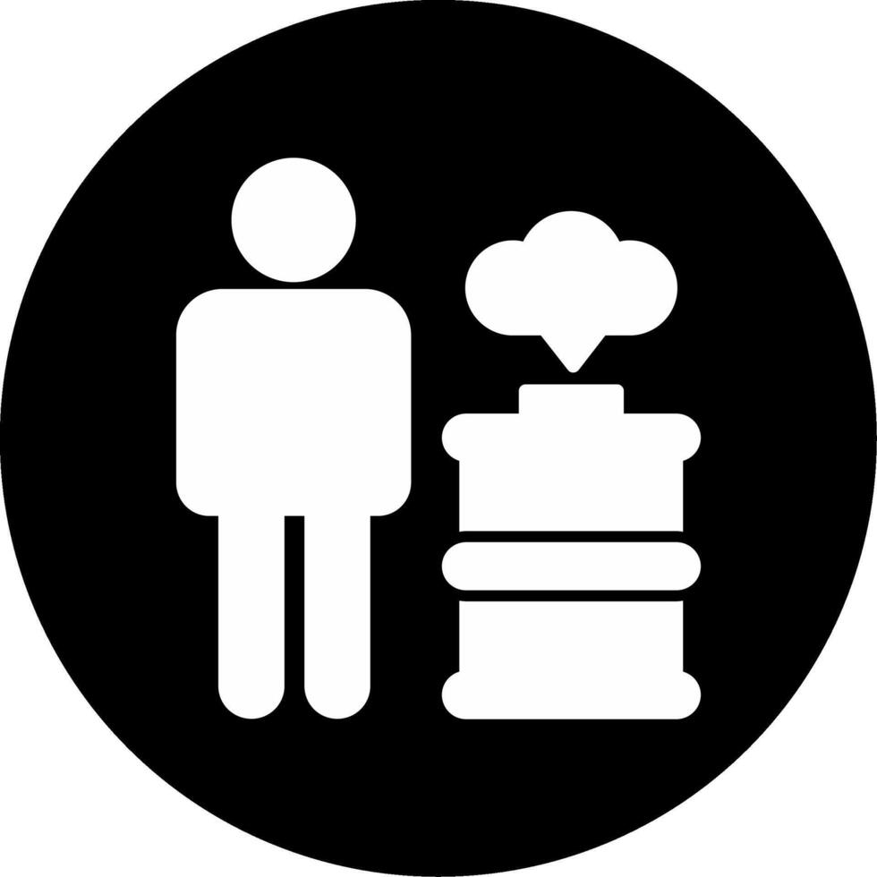 Toxic Fumes Harmful Airborne Substances Glyph Circle Inverted vector