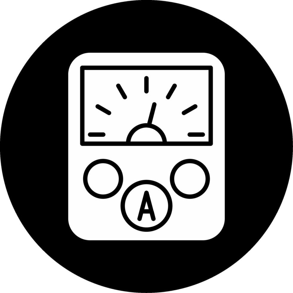 Ammeter Measuring Device Glyph Circle Inverted vector
