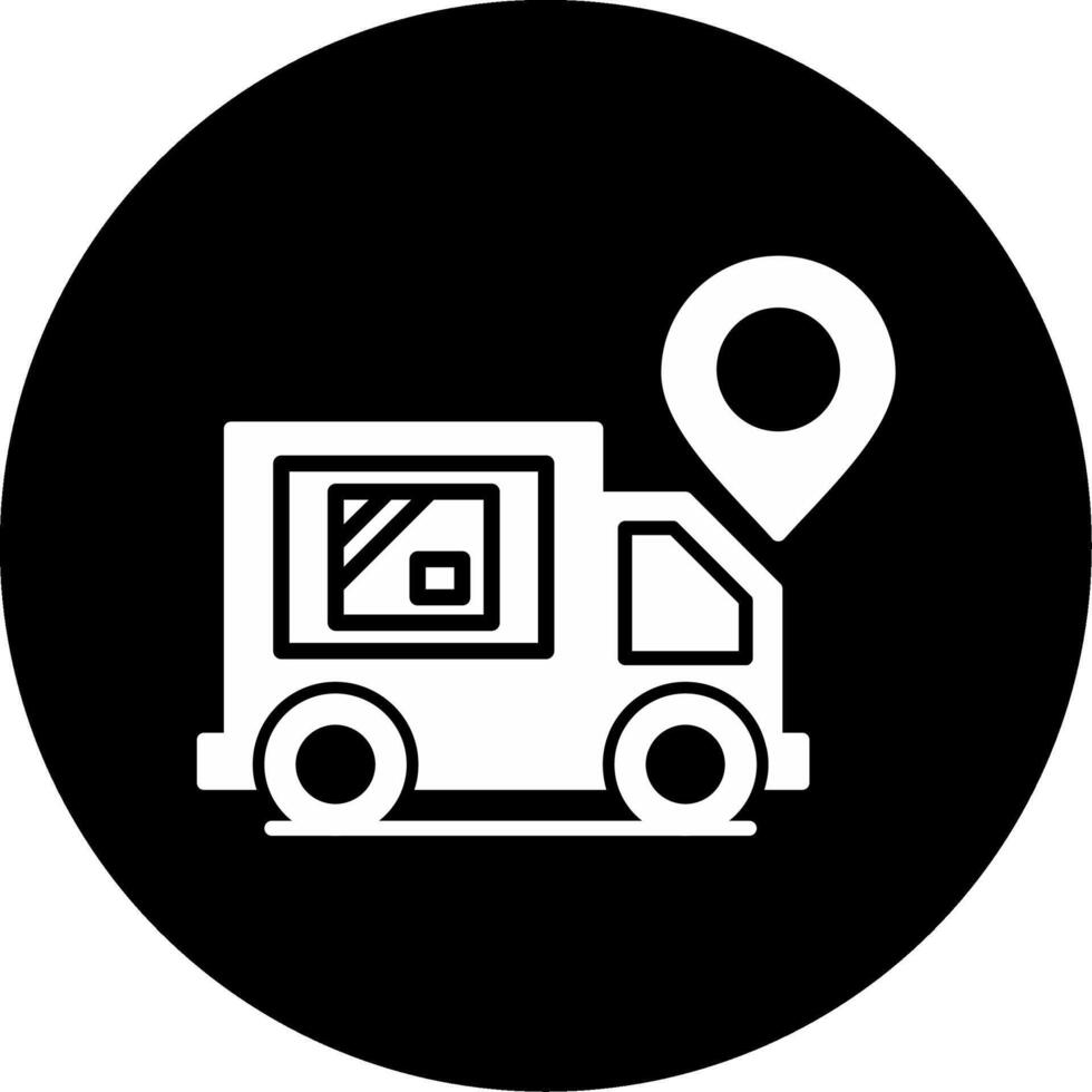 Delivery Time Estimated Arrival Glyph Circle Inverted vector