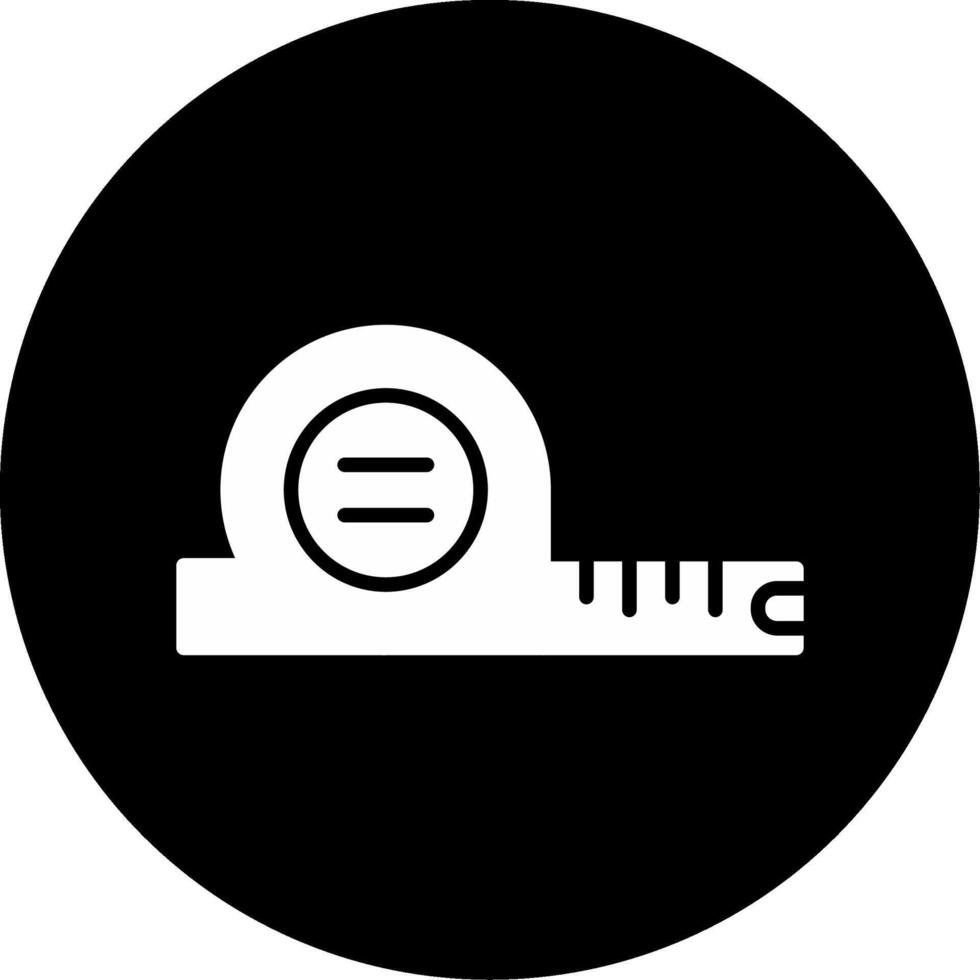 Measuring Tape Length Tool Glyph Circle Inverted vector