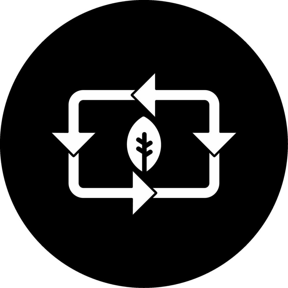 Recycling Eco-conscious Action Glyph Circle Inverted vector