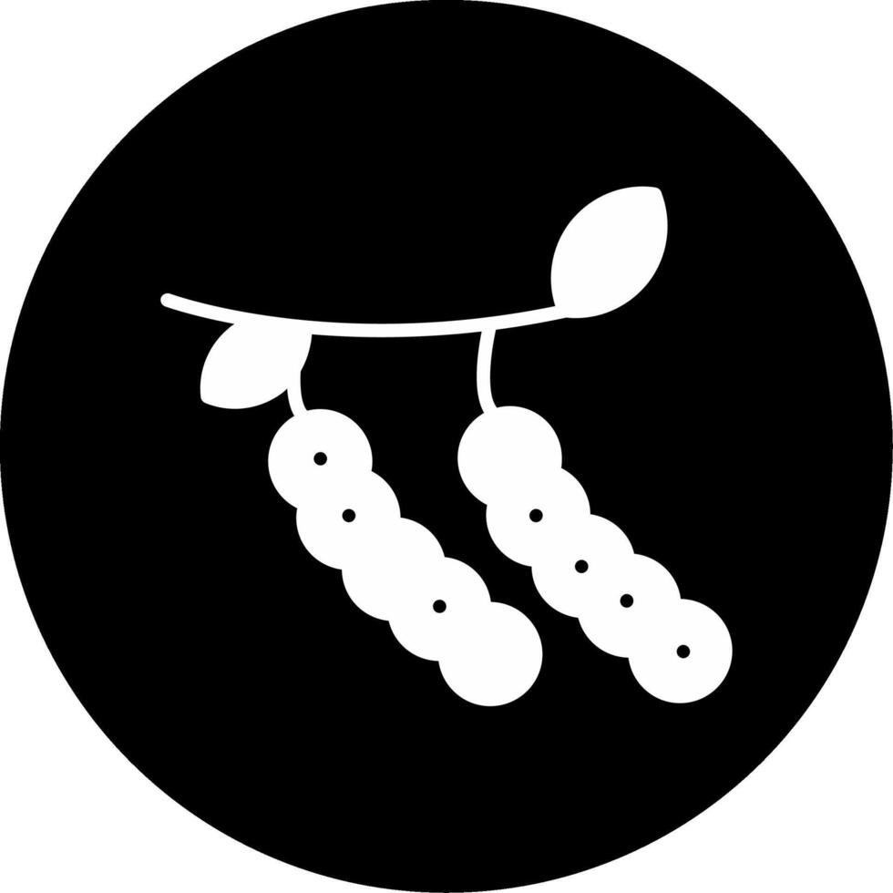 Tamarind Sour Fruit Glyph Circle Inverted vector