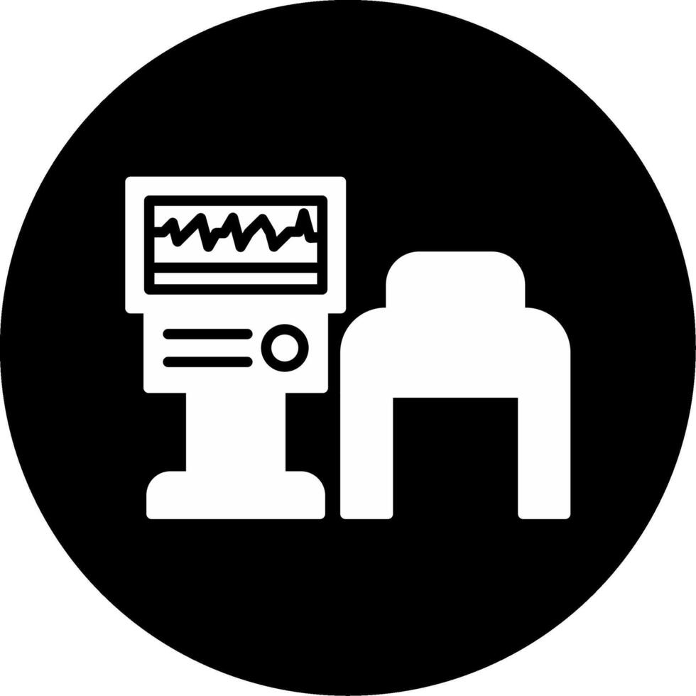 Ventilator Breathing Assistance Glyph Circle Inverted vector