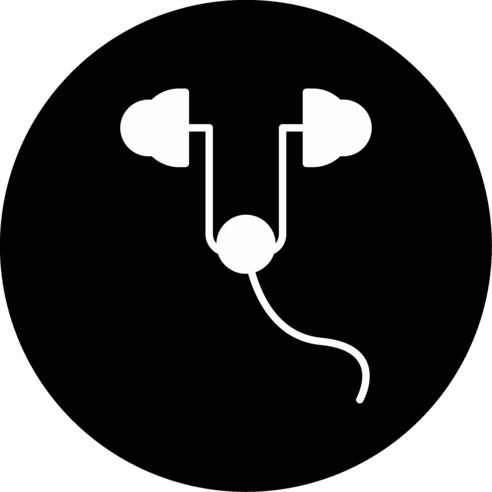Earplugs Hearing Protection Glyph Circle Inverted vector