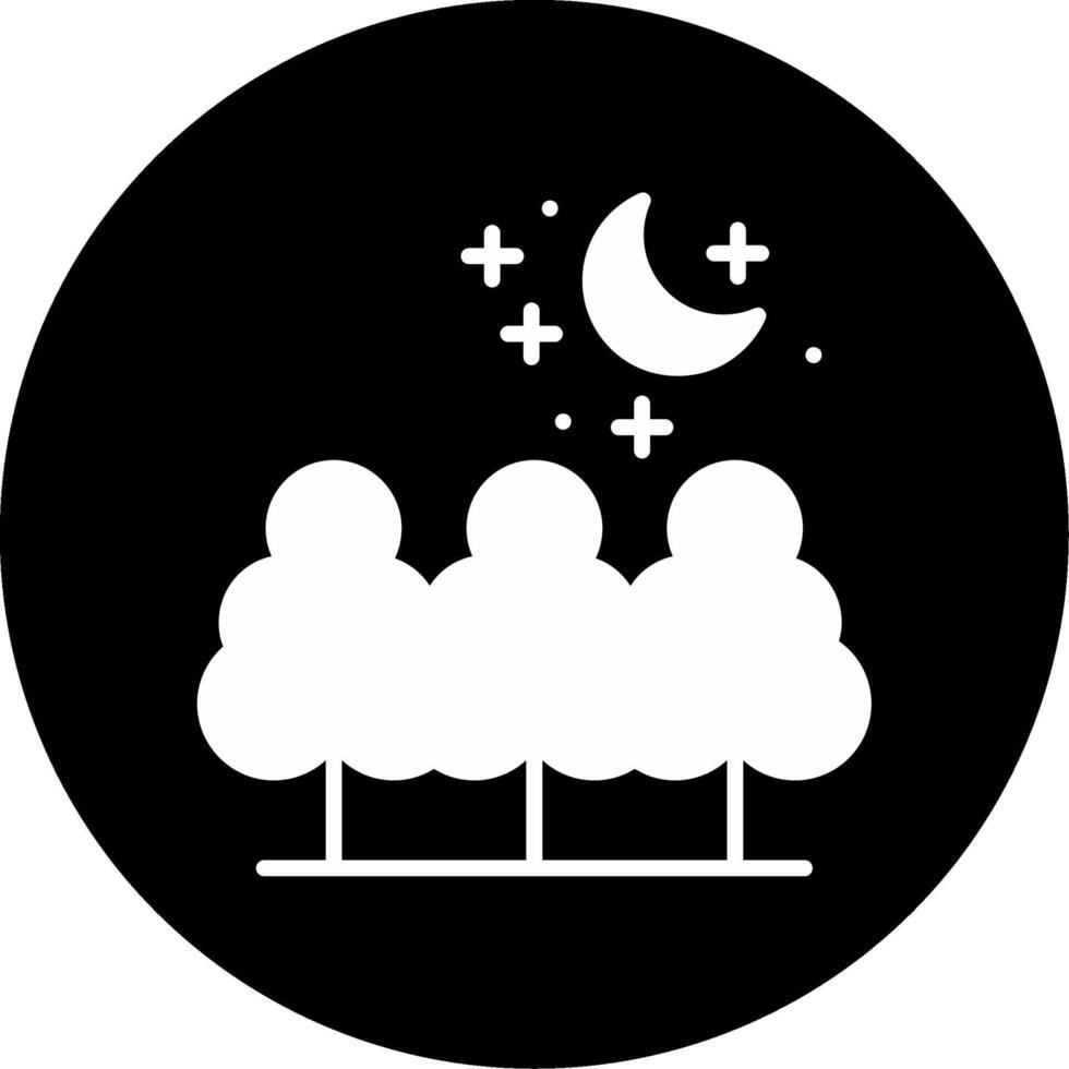 Forest Night Dark Woodlands Glyph Circle Inverted vector