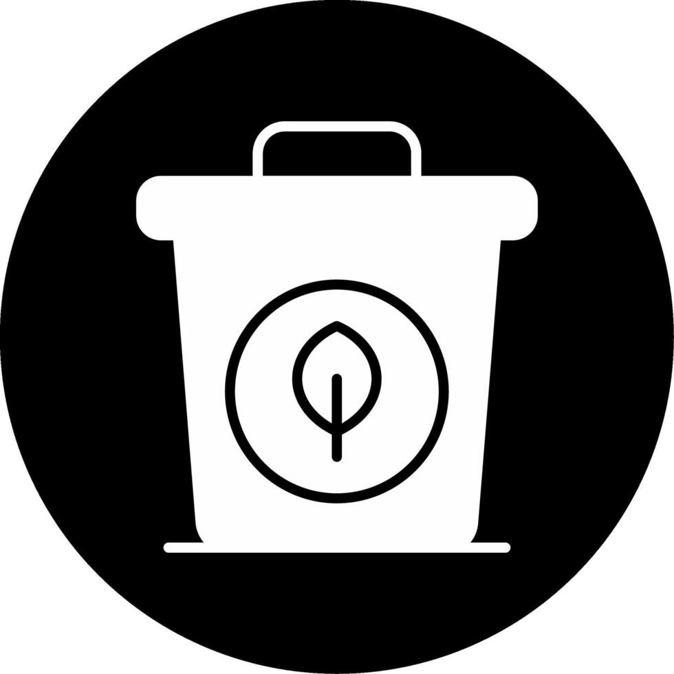 Recycle Bin Waste Sorting Container Glyph Circle Inverted vector