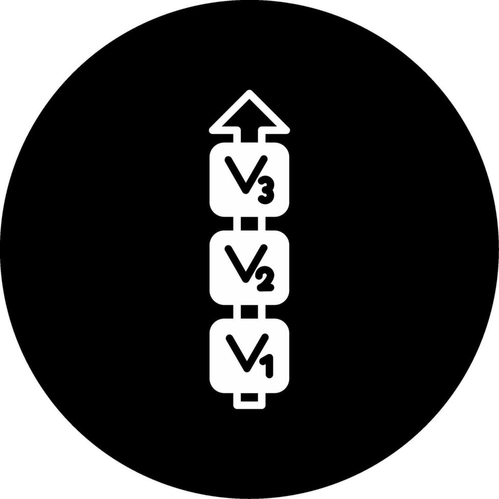 versión controlar sistema glifo circulo invertido vector