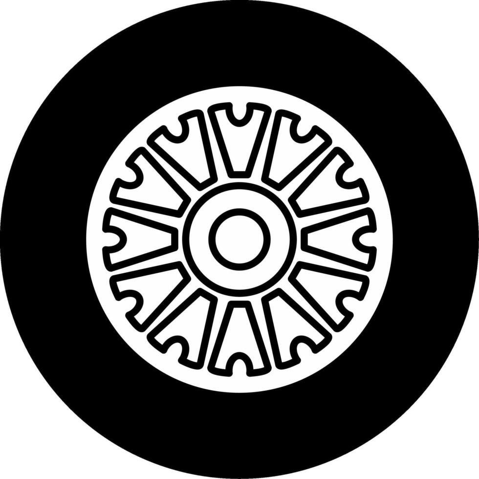 Centric Diatom Algae Type Glyph Circle Inverted vector