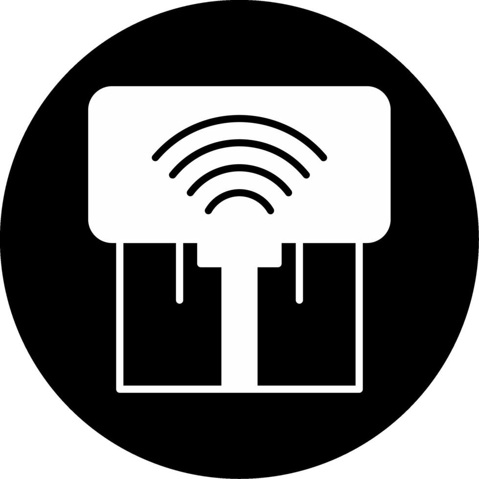 Smart Coffee Machine Automated Brew Maker Glyph Circle Inverted vector