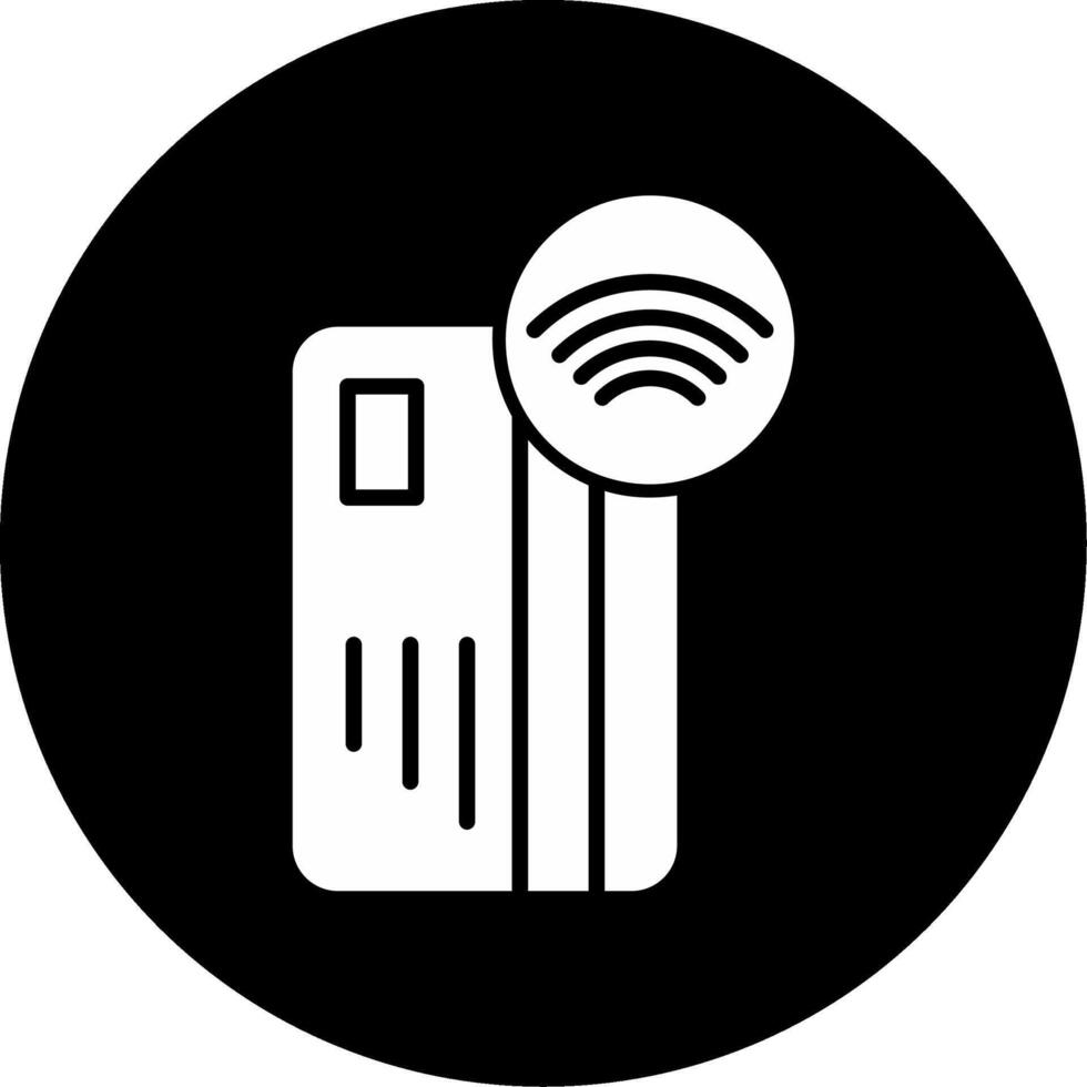 Tap To Pay Quick Payment Glyph Circle Inverted vector