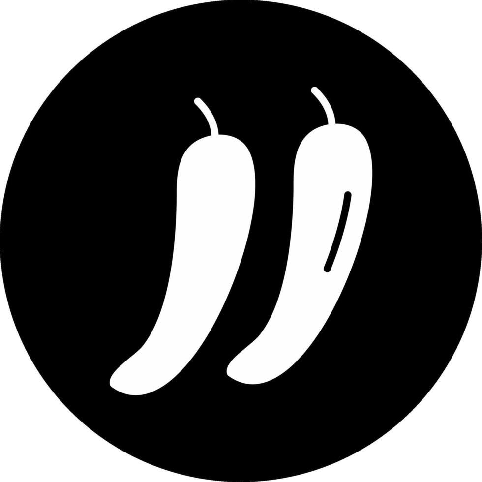 Green Chili Pepper Glyph Circle Inverted vector