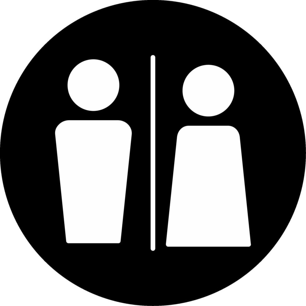 Male Female Toilet Sign Restroom Indicator Glyph Circle Inverted vector
