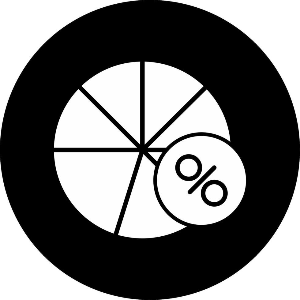 Percentage Data Ratio Glyph Circle Inverted vector