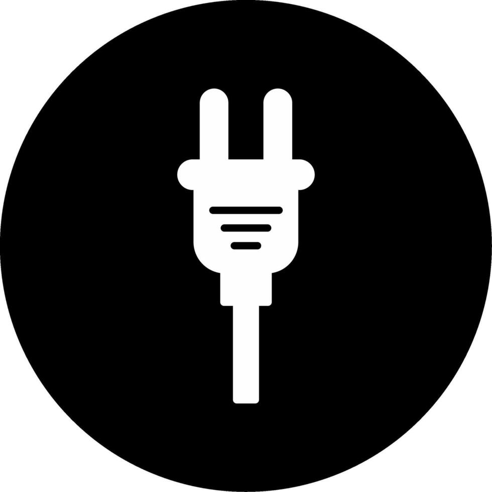 Plug Electrical Connector Glyph Circle Inverted vector