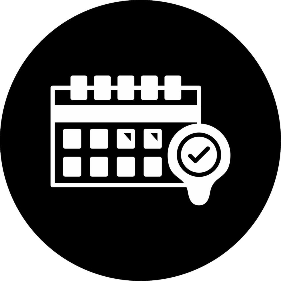 Booking Reservation Process Glyph Circle Inverted vector
