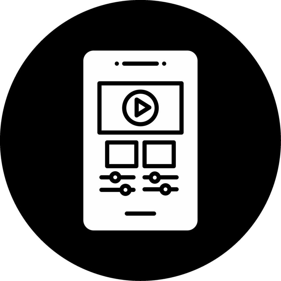 Editing Software Glyph Circle Inverted vector