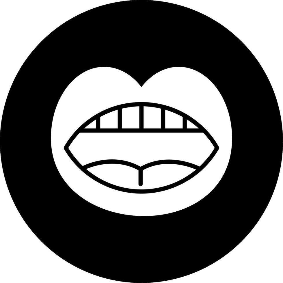 Mouth Oral Cavity Glyph Circle Inverted vector